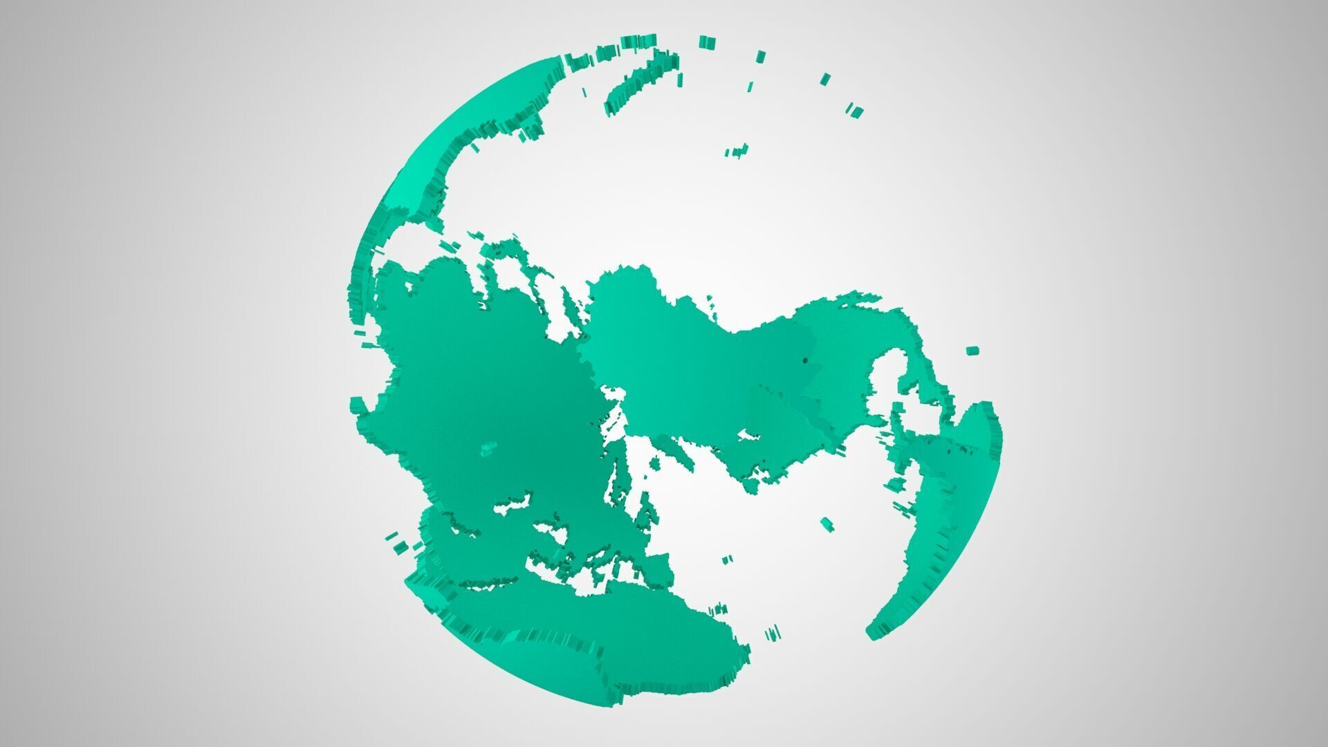 Globe Shell Teal 3D model_6