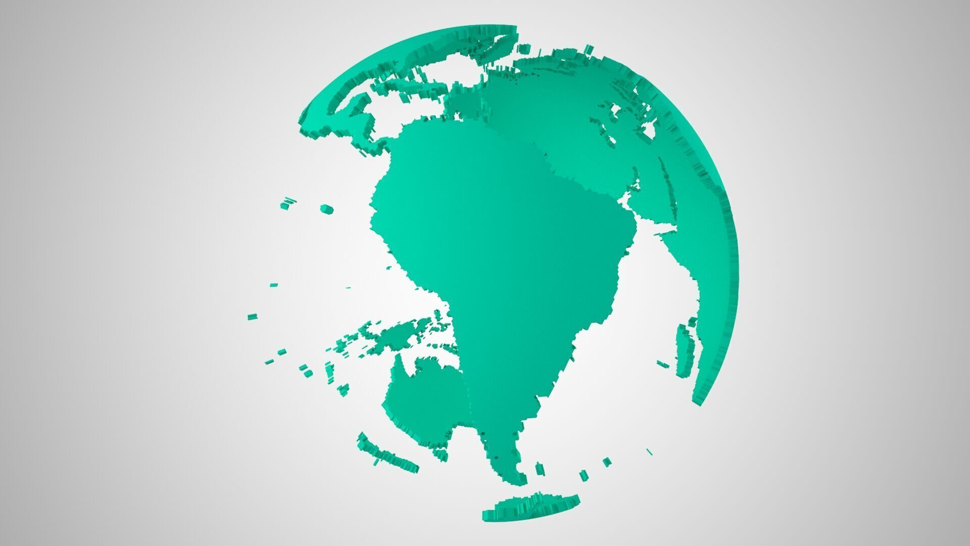 Globe Shell Teal 3D model_1