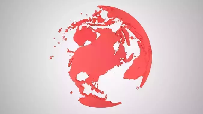 Globe Shell Red 3D model