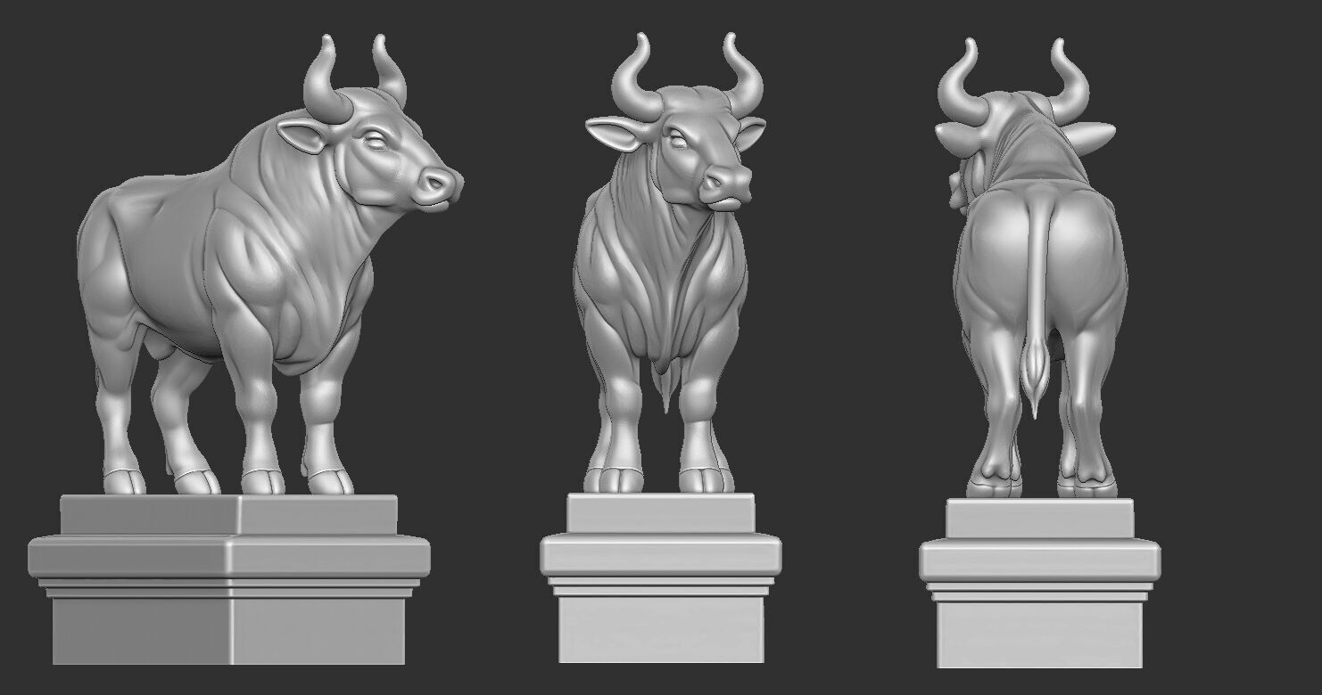 Buffalo Statue  3D print model_5