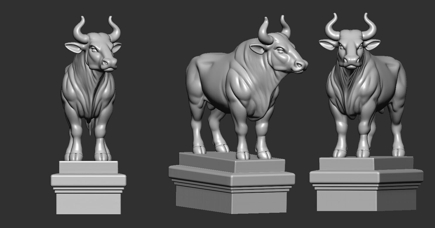 Buffalo Statue  3D print model_10