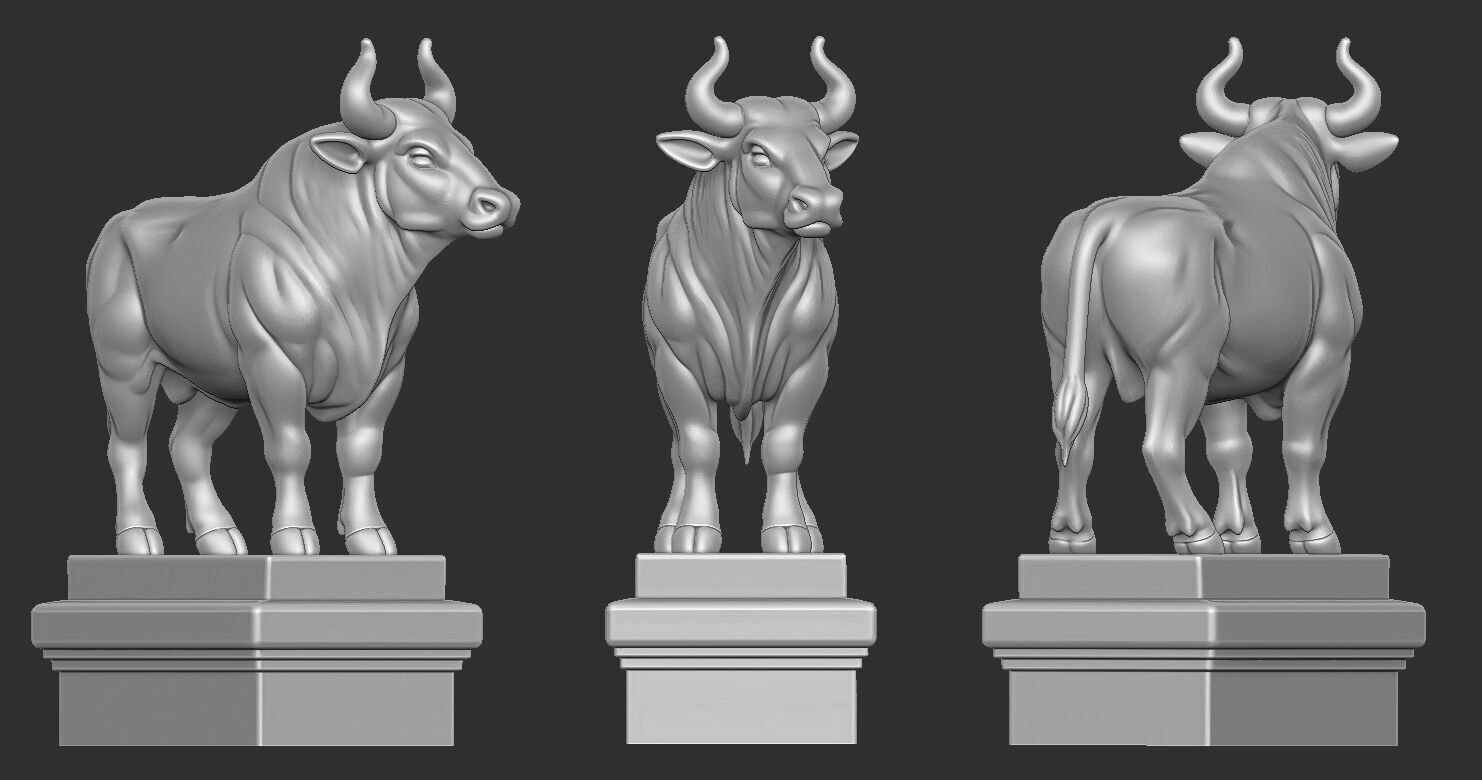 Buffalo Statue  3D print model_1