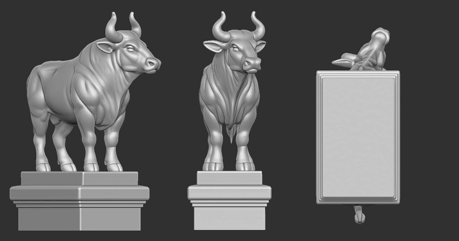 Buffalo Statue  3D print model_7