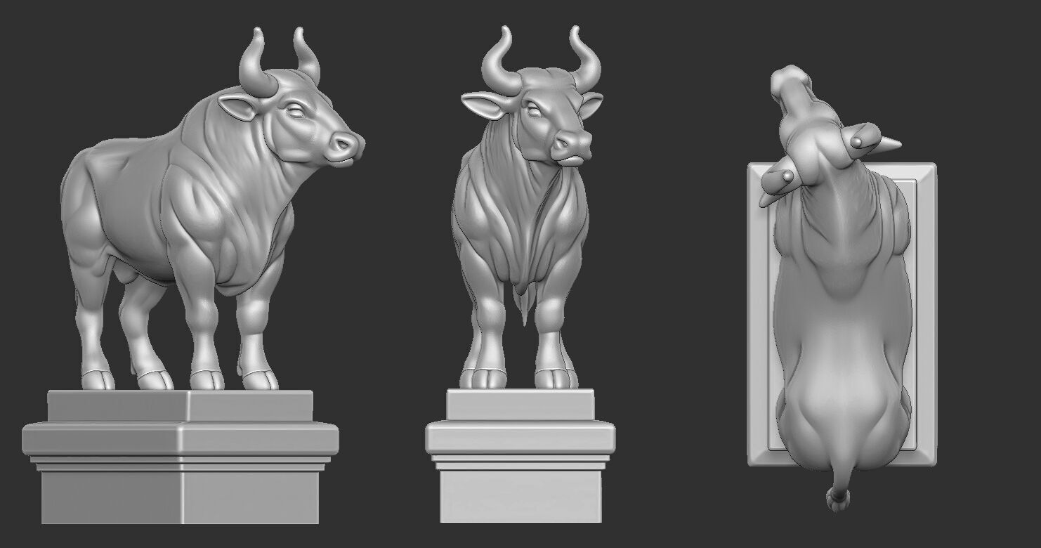 Buffalo Statue  3D print model_6