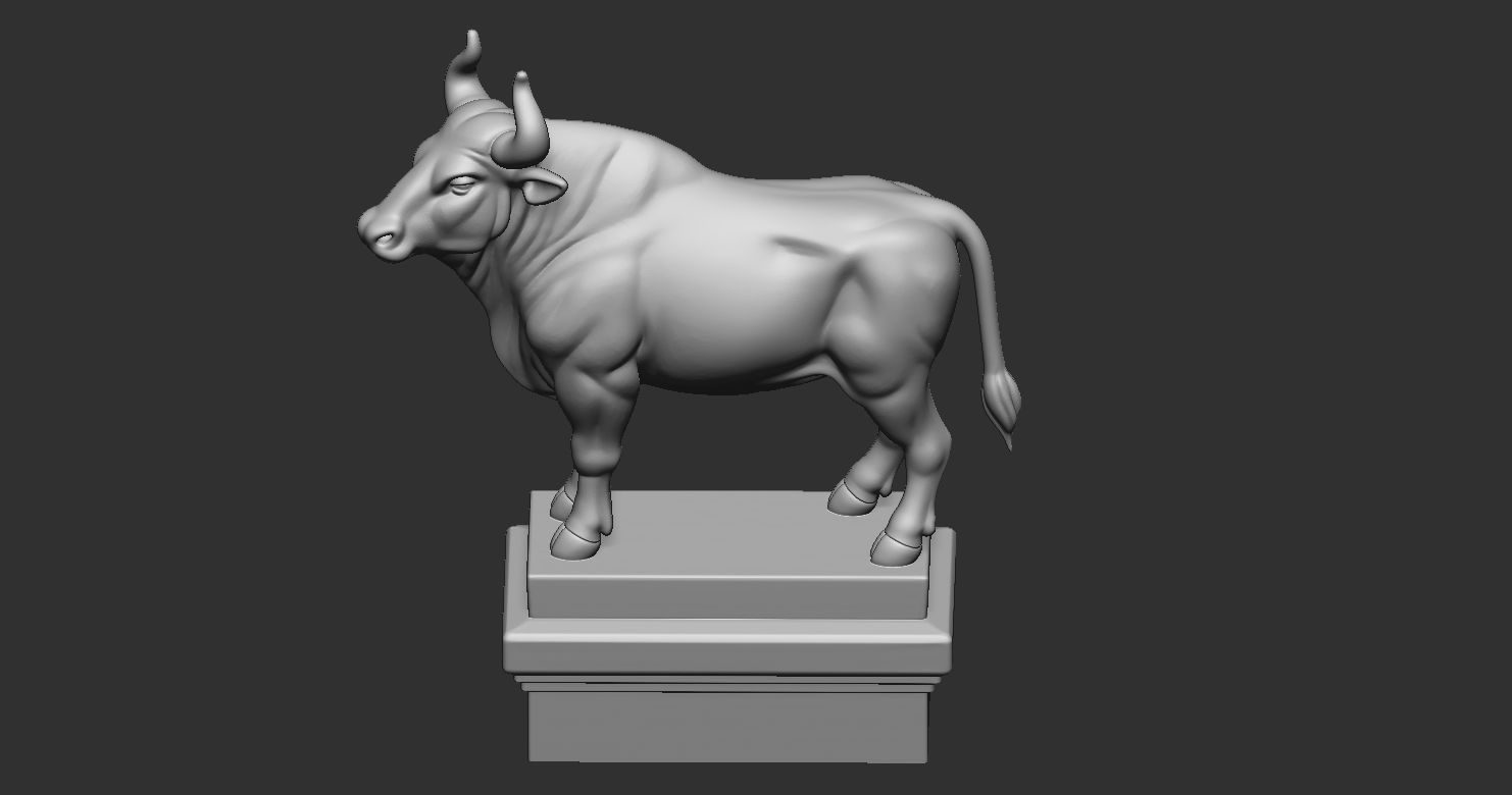 Buffalo Statue  3D print model_3