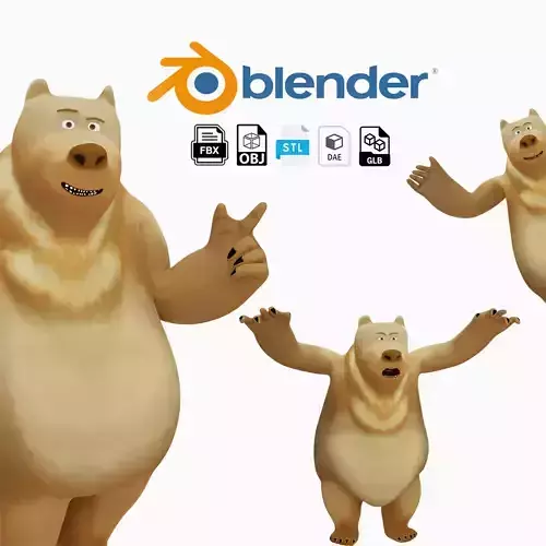 Cartoon Style Brown Bear