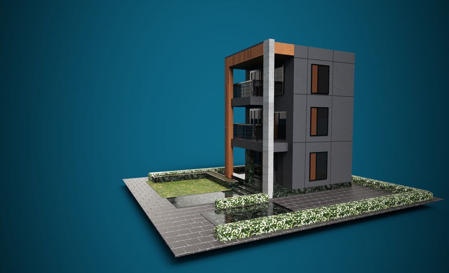 Low Poly Exterior 3D House  PBR Textured  1163 Polygon  Low-poly 3D model_3