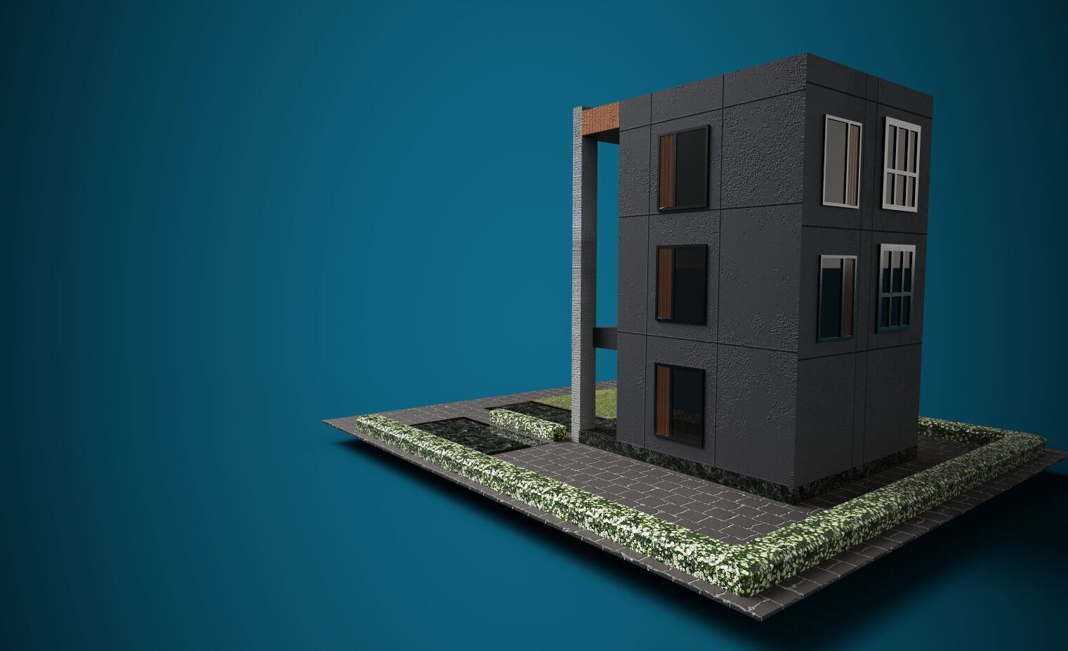 Low Poly Exterior 3D House  PBR Textured  1163 Polygon  Low-poly 3D model_4