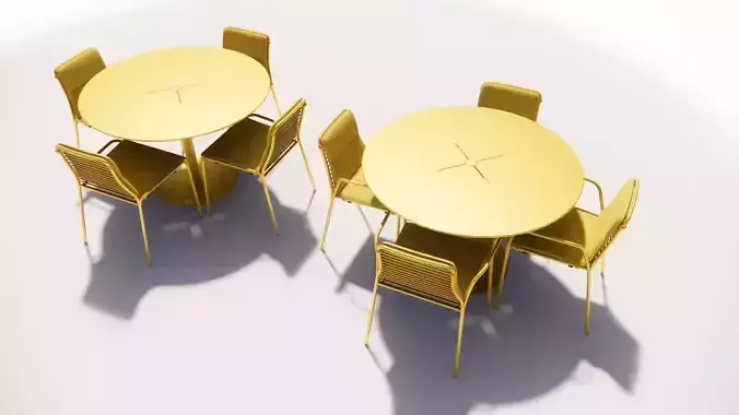 Neighbour XY outdoor dining table And chair 3D model