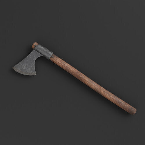 3D Medieval One Handed Axe Game Ready PBR Low-poly 3D model