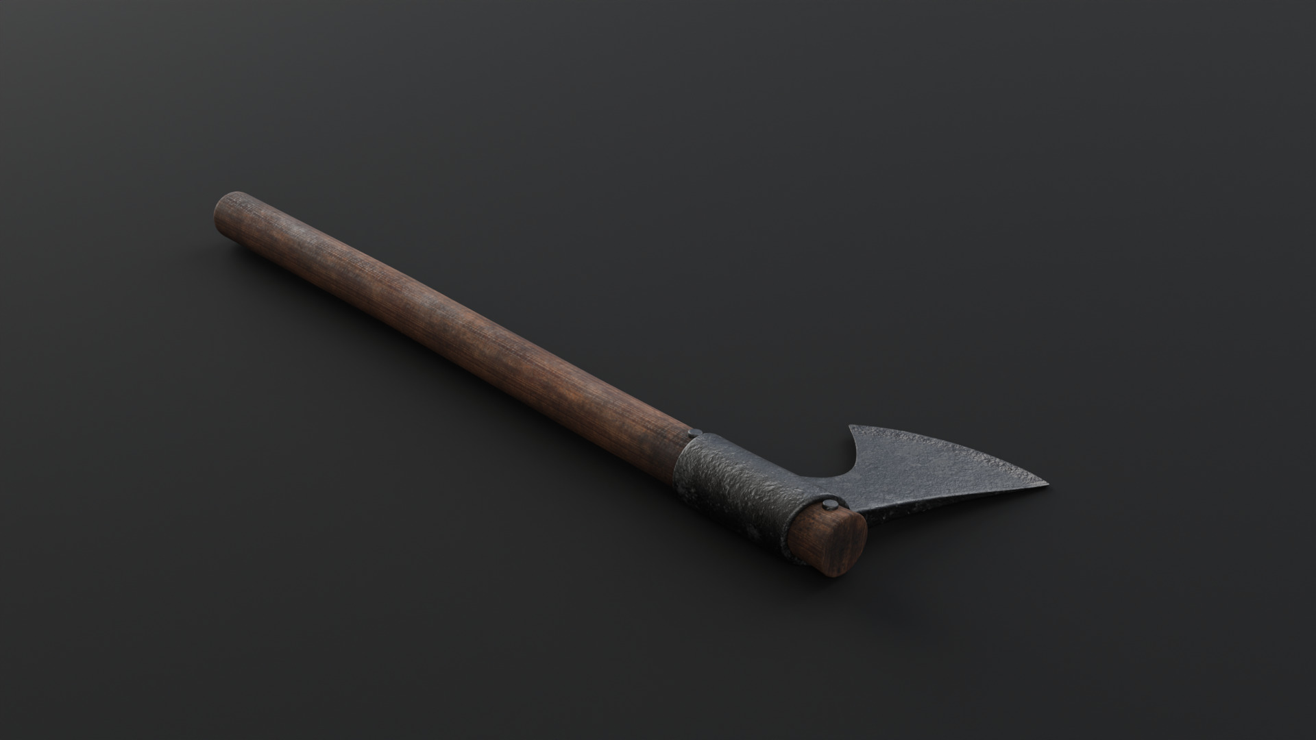 3D Medieval One Handed Axe Game Ready PBR Low-poly 3D model_3