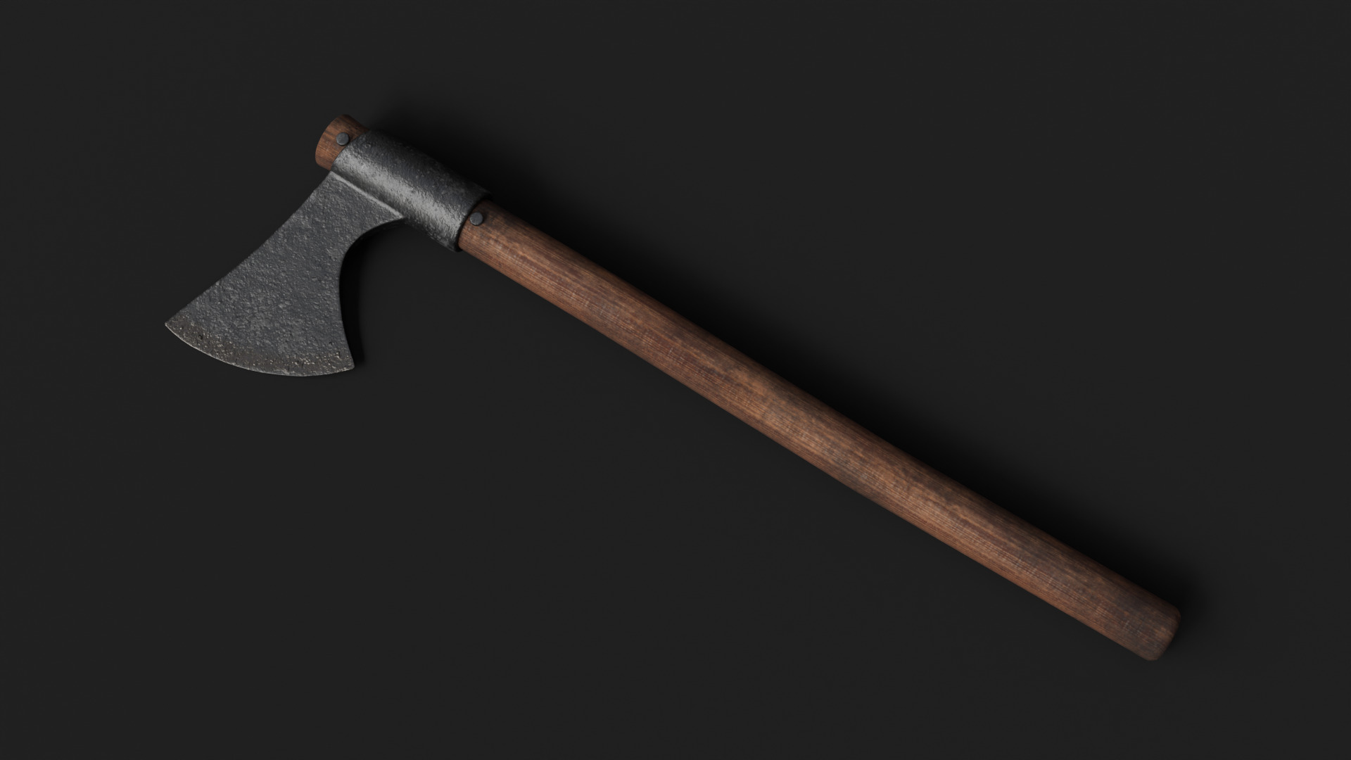 3D Medieval One Handed Axe Game Ready PBR Low-poly 3D model_1