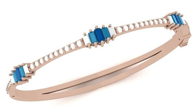 Bracelet 0040 - 2 size - Baguette - Classic 3D print model