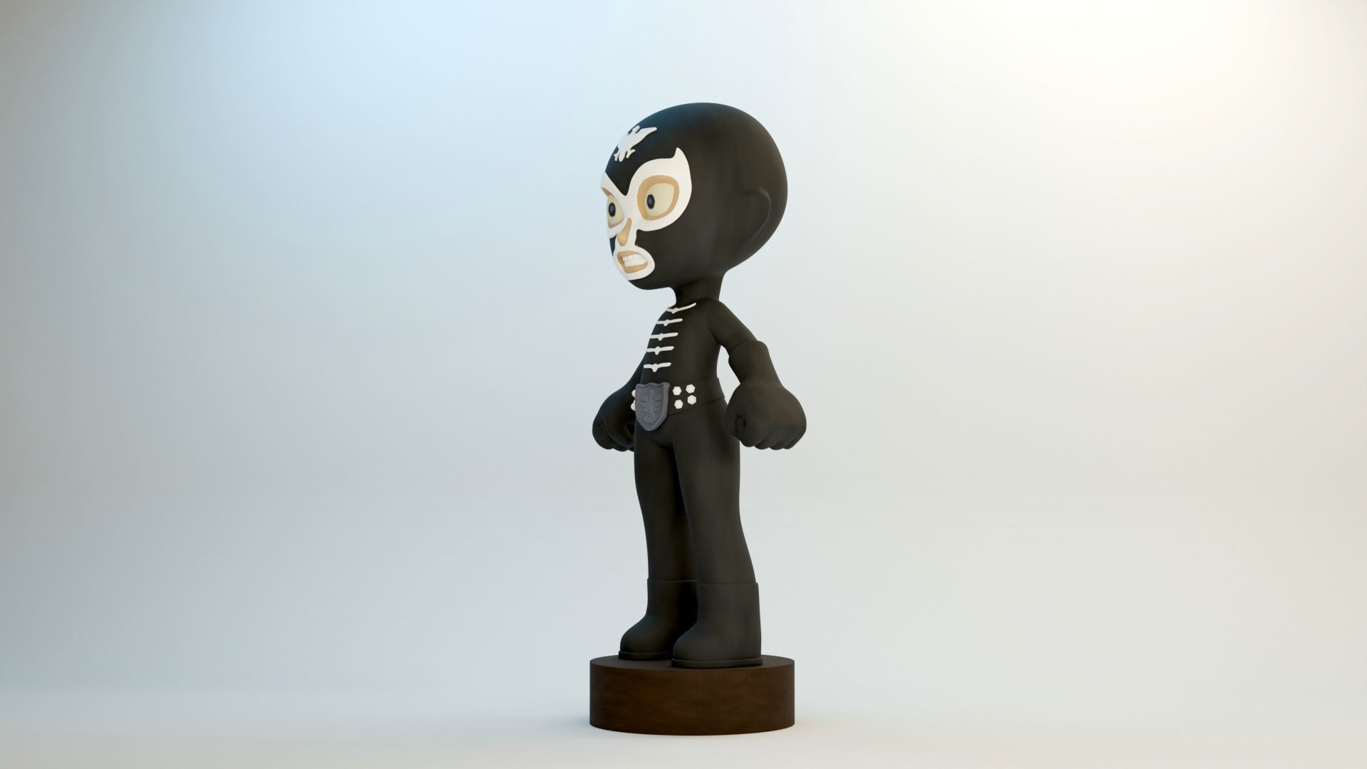 Shocker Combatman Chibi Style Model and Keychain Version 3D print model_7