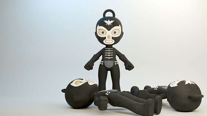 Shocker Combatman Chibi Style  Model and Keychain Version 3D print model
