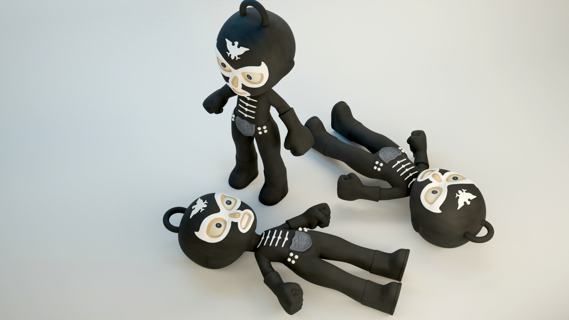 Shocker Combatman Chibi Style Model and Keychain Version 3D print model_5