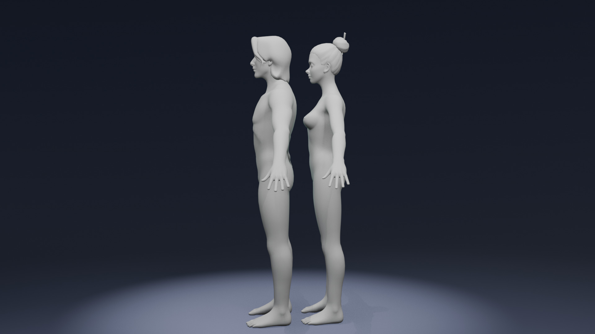 Stylized Male Female Body Base IK FK Face Rig Animation Ready Low-poly 3D model_6