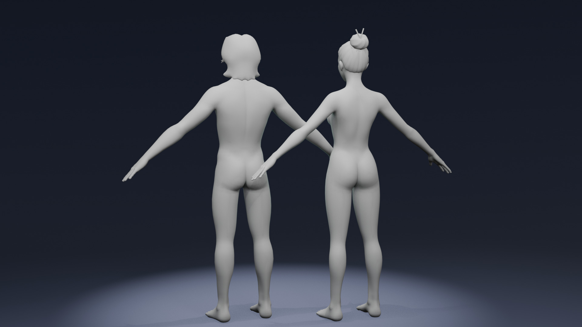 Stylized Male Female Body Base IK FK Face Rig Animation Ready Low-poly 3D model_7