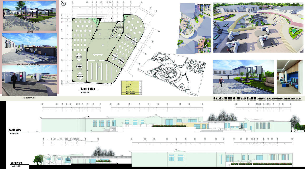 Urban Book Passage Architectural Concept Design 3D model_25