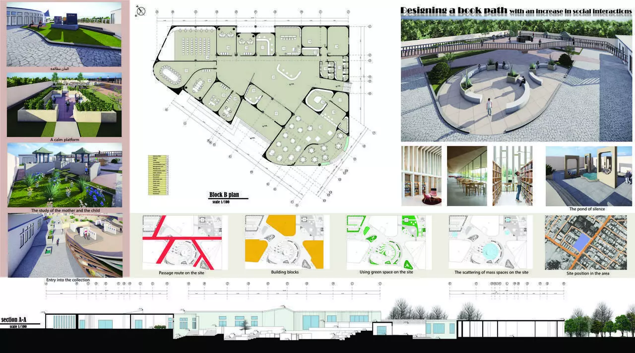 Urban Book Passage Architectural Concept Design 3D model_0