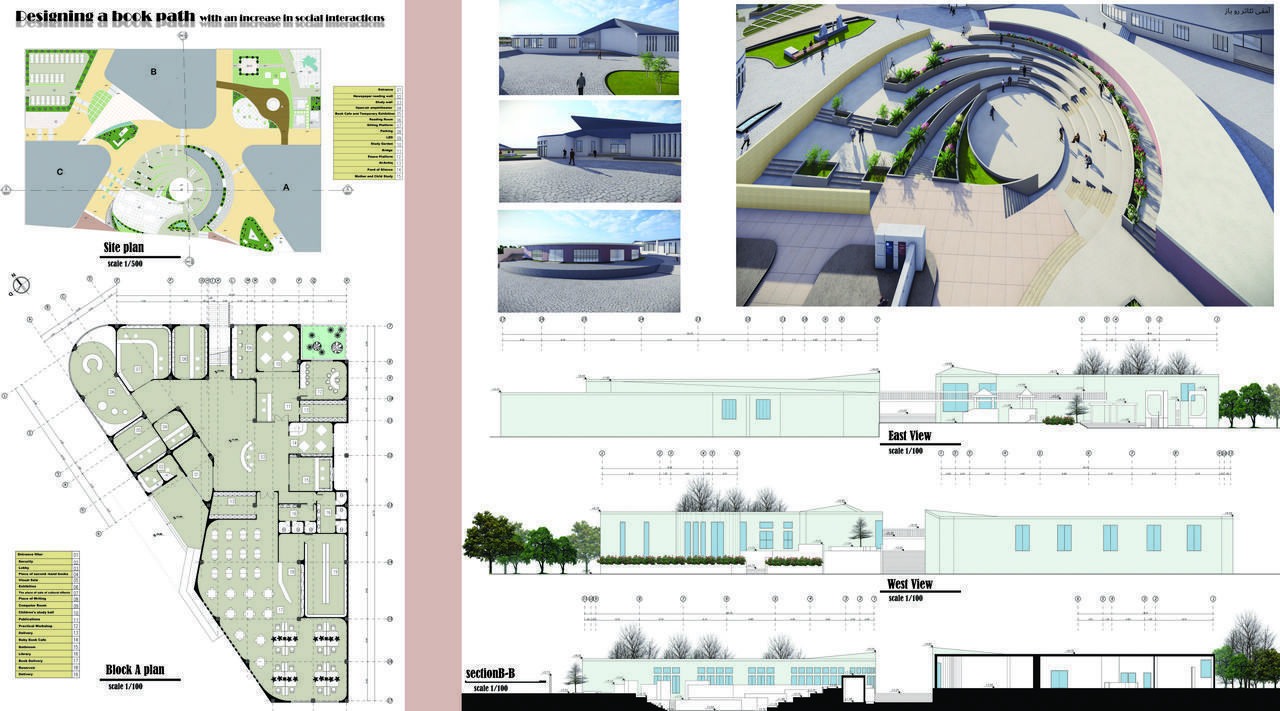 Urban Book Passage Architectural Concept Design 3D model_24
