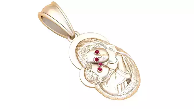 religious pendant  3D printable model      