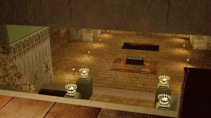 Egypt Soul Chamber Mystical Ritual Room with Sacred Water