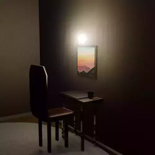 Minimal Desk Render-cozy interior