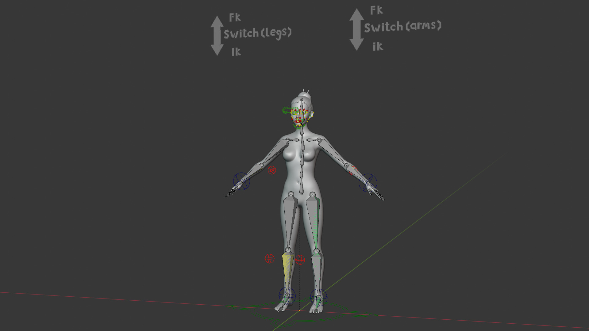 Stylized Human Body Base Mesh 3D Model  IK FK Face Rig 3D Model Collection_51