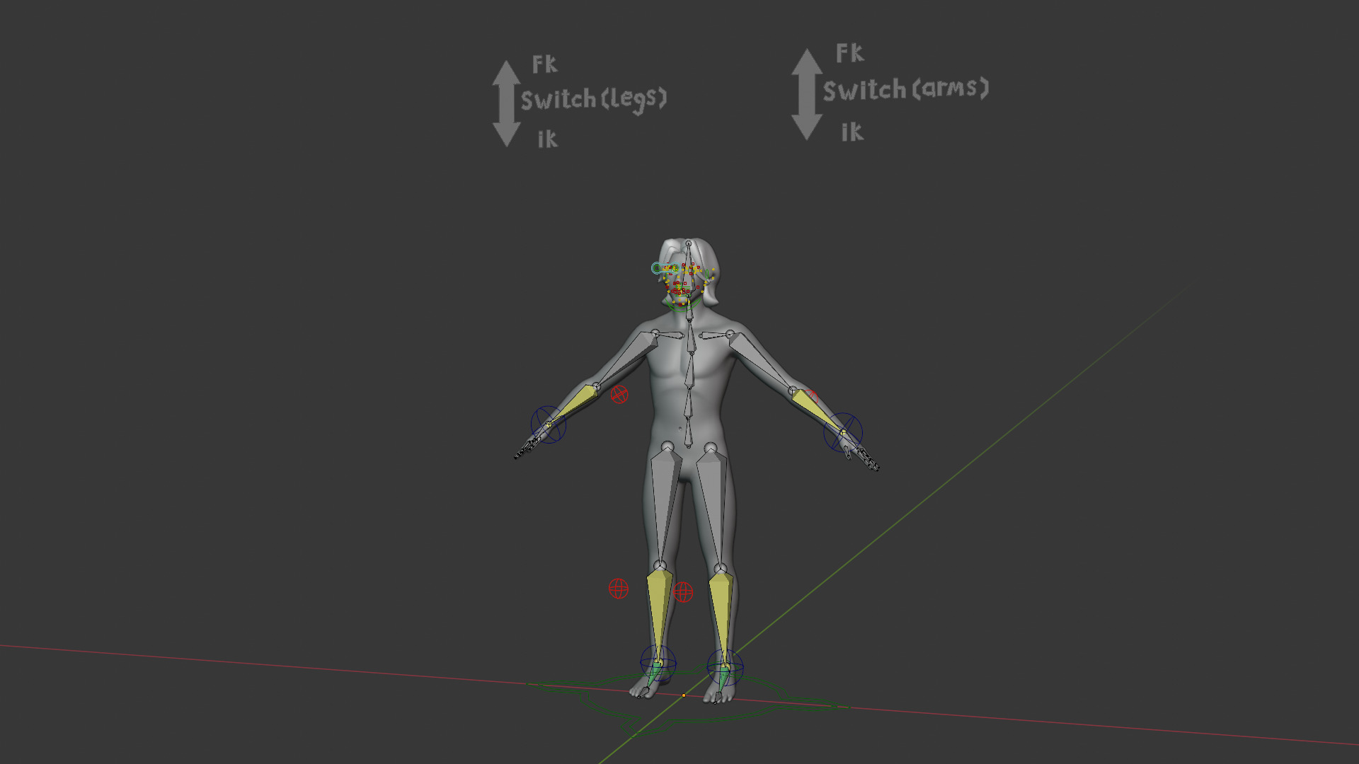 Stylized Human Body Base Mesh 3D Model  IK FK Face Rig 3D Model Collection_28