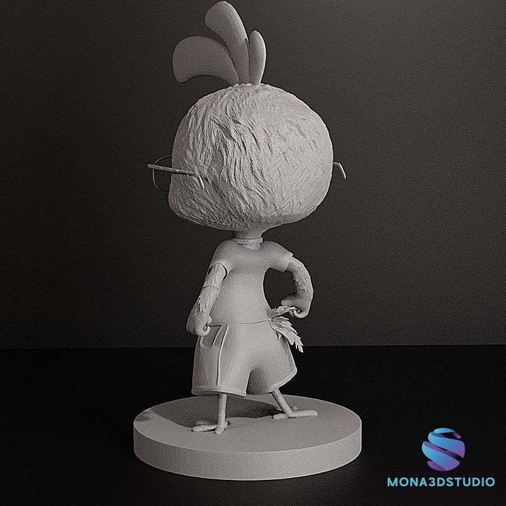 Chicken Little -3D Action Figure with Base and Pre-Supported 3D print model_4