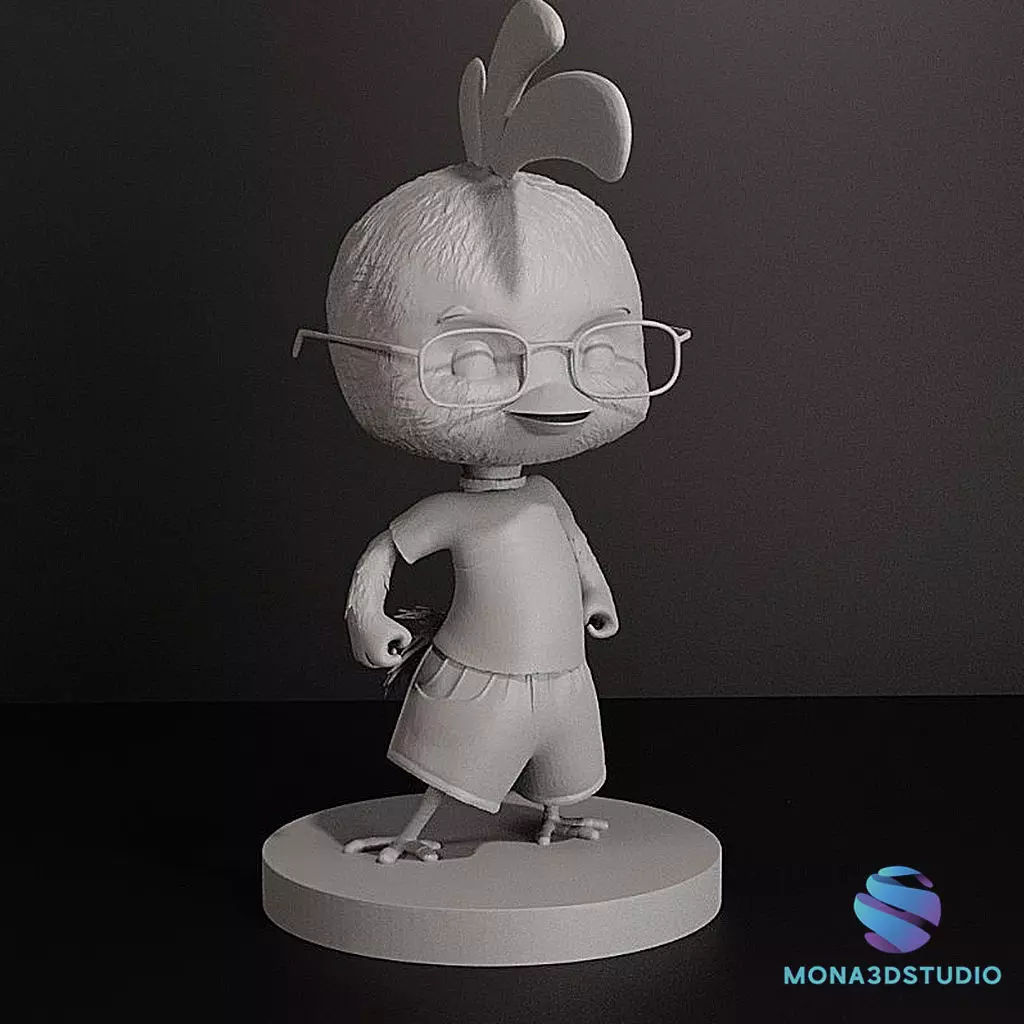 Chicken Little -3D Action Figure with Base and Pre-Supported 3D print model_1