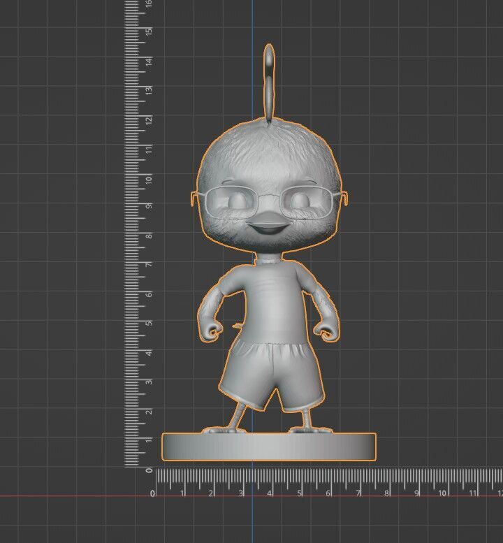 Chicken Little -3D Action Figure with Base and Pre-Supported 3D print model_5