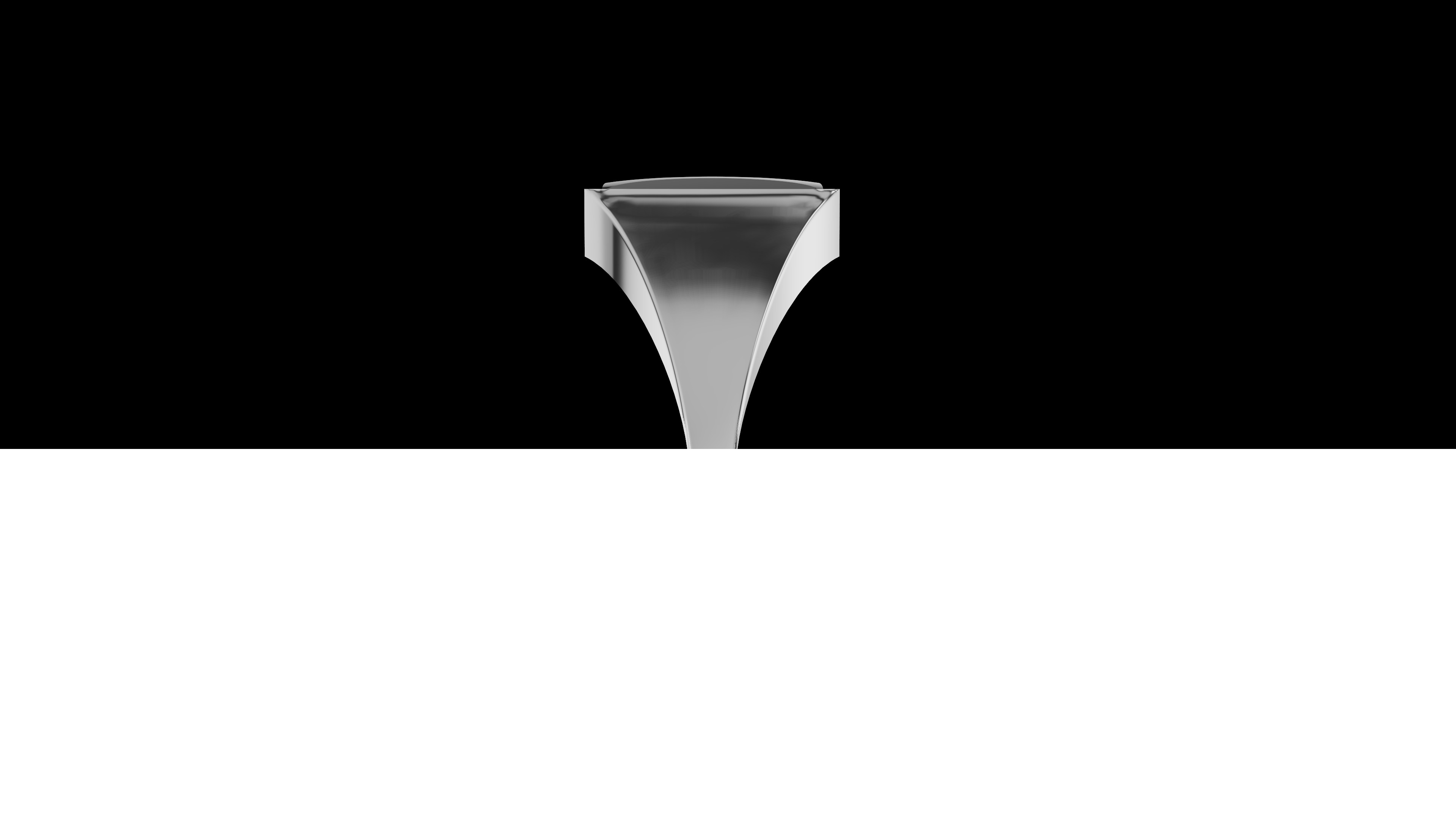 Rectangular Silver Ring with Gemstone  3D print model_9