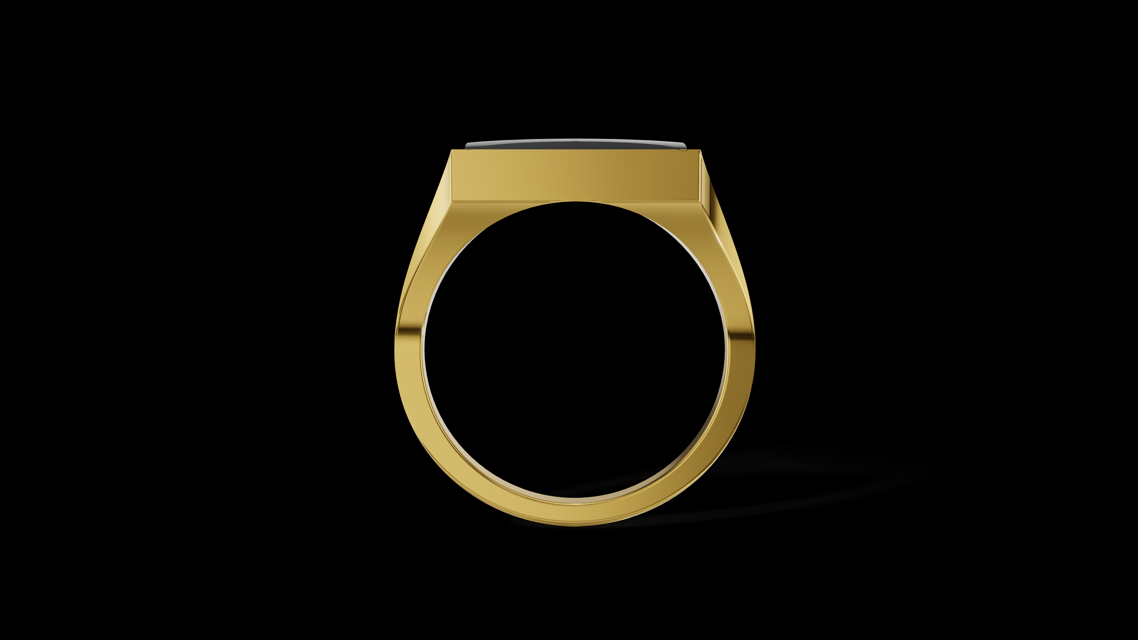 Rectangular Silver Ring with Gemstone  3D print model_15