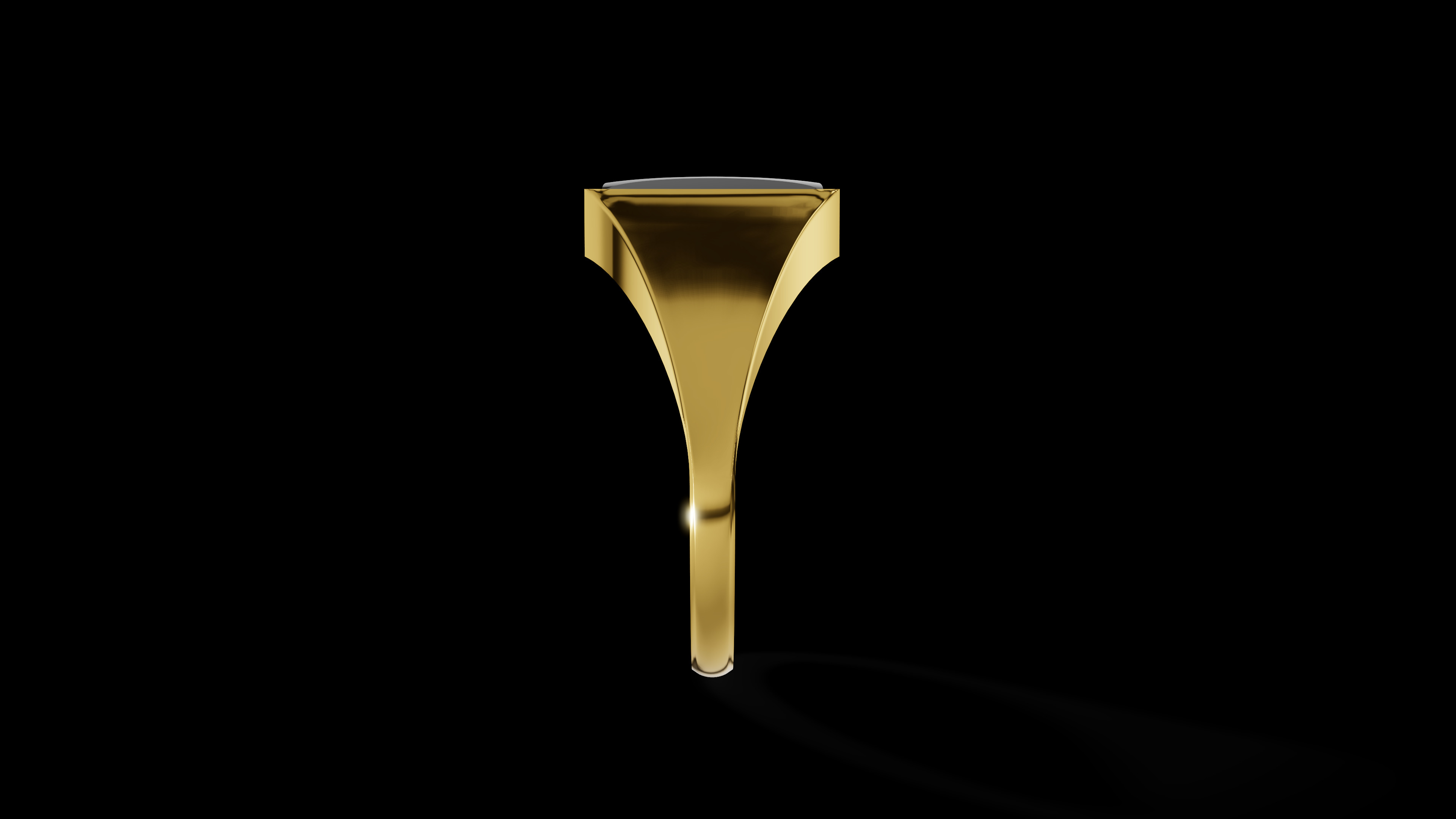 Rectangular Silver Ring with Gemstone  3D print model_16