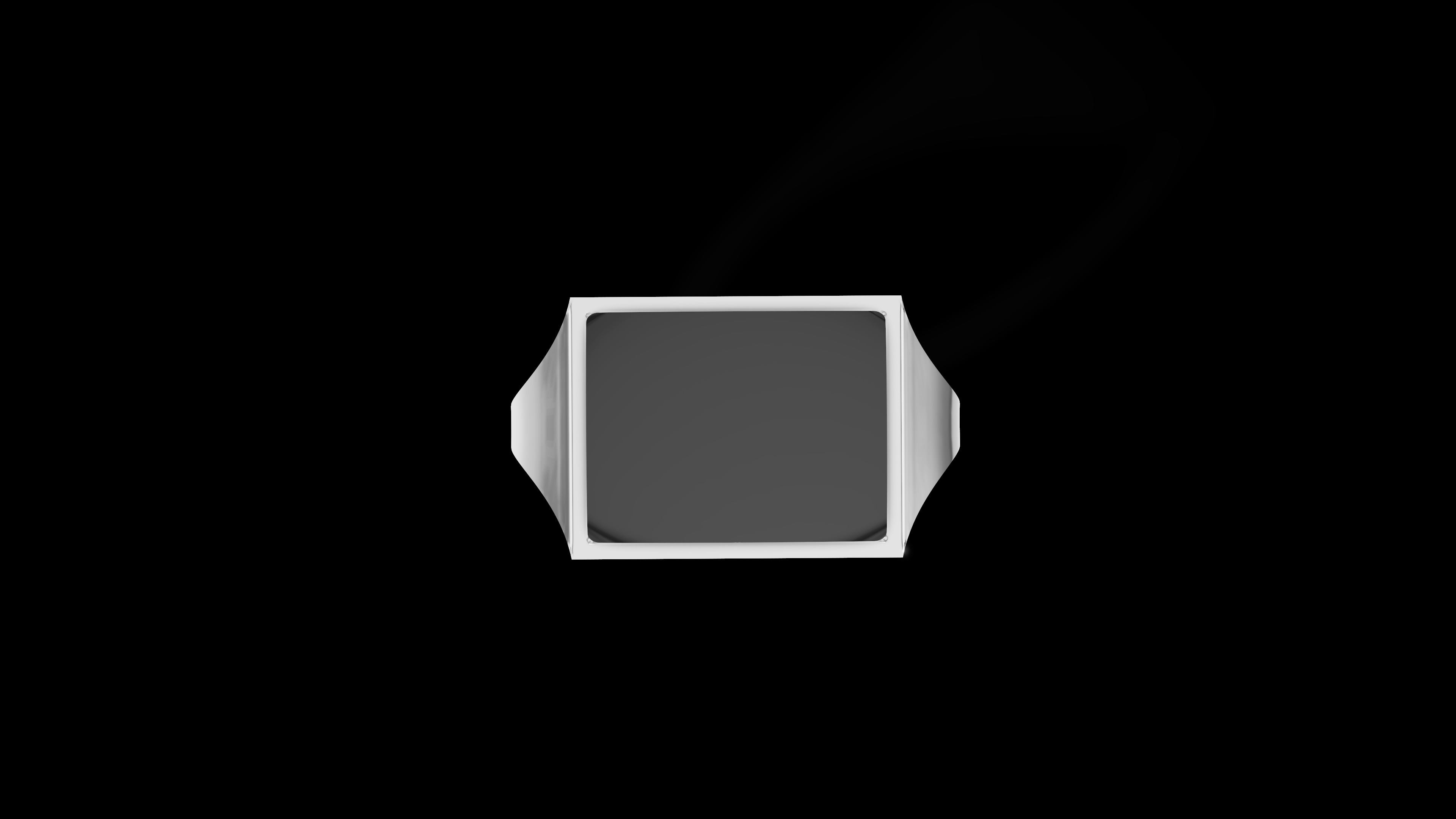 Rectangular Silver Ring with Gemstone  3D print model_17