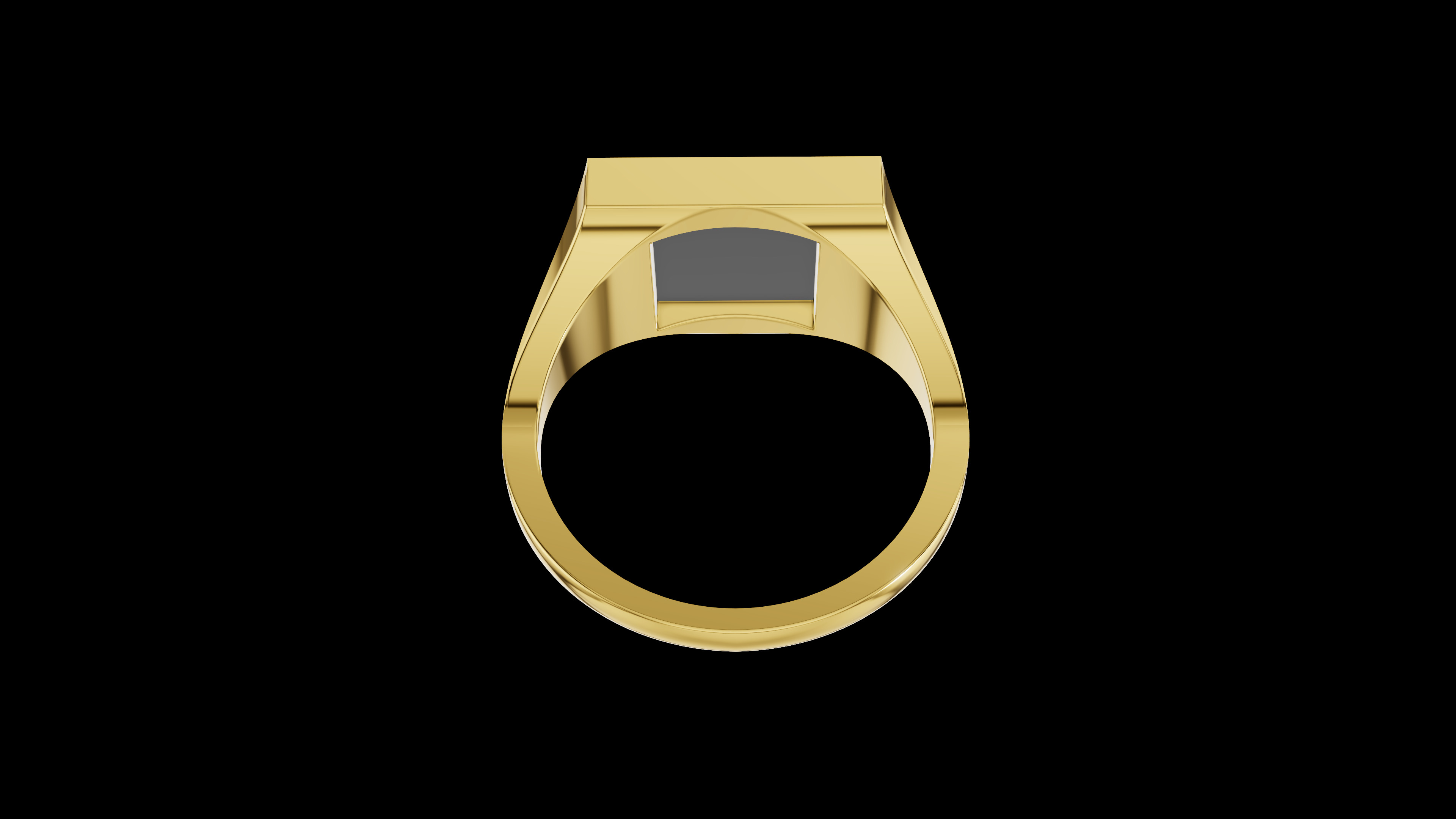 Rectangular Silver Ring with Gemstone  3D print model_18