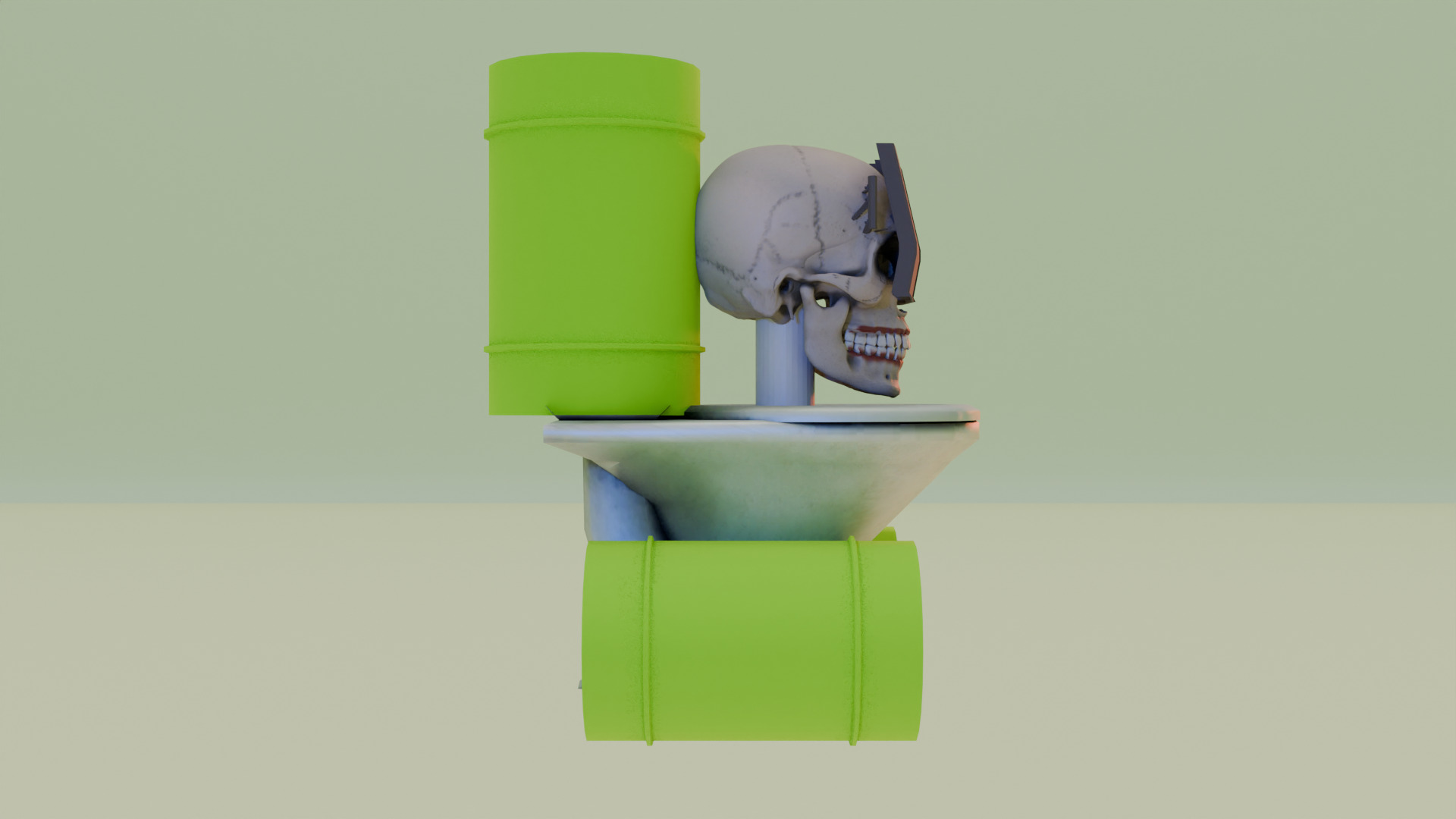 Skibidi Toxic Skull  3D model_4