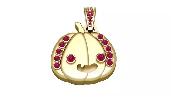 gold pumpkin pendant 3D printable model     