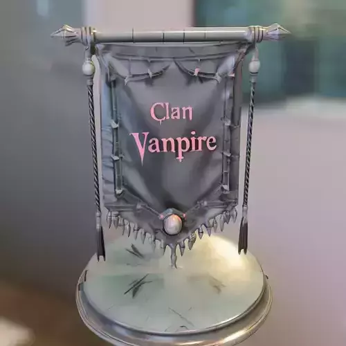 Dark Vampire Clan Banner 3D model