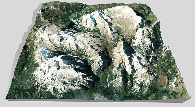 Mountain landscape Piz Parom Italy 3D model