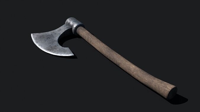 3D Medieval Versatile Battle Axe GameReady PBR Weapon Low-poly 3D model