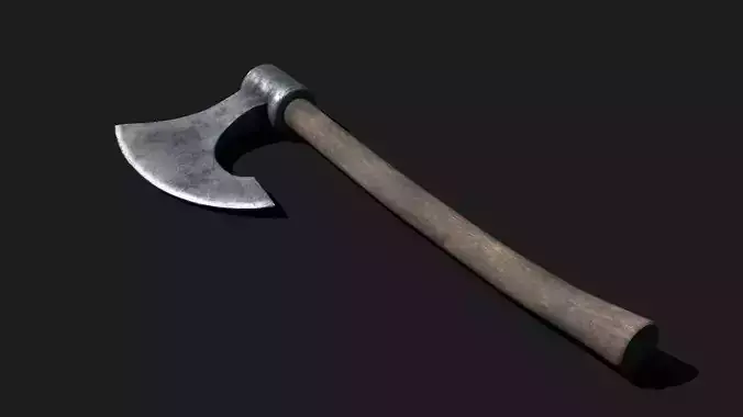 3D Medieval Versatile Battle Axe GameReady PBR Weapon Low-poly 3D model