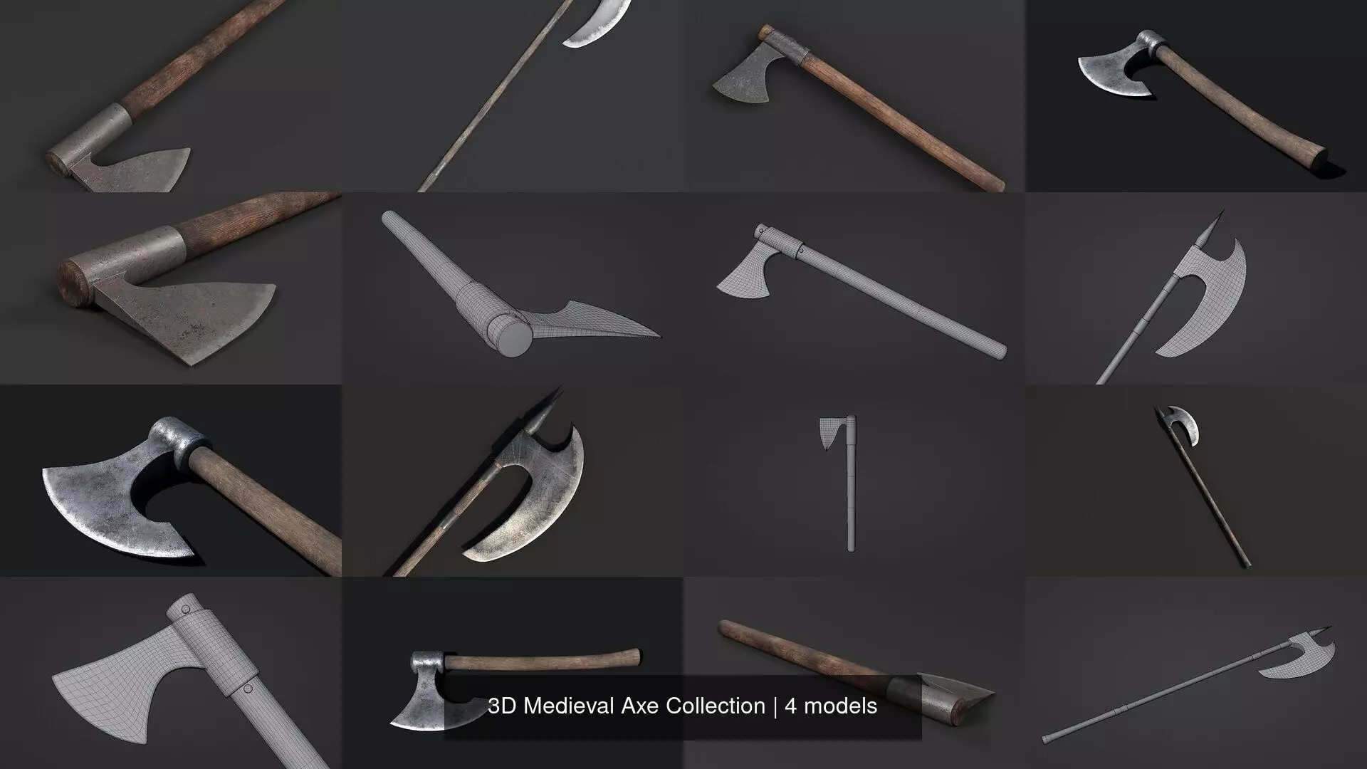 3D Medieval Axe Collection _0