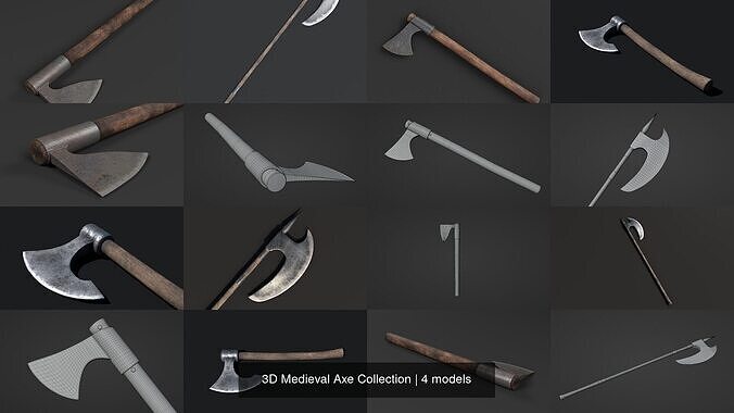 3D Medieval Axe Collection 