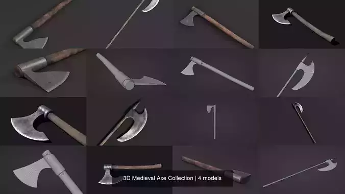3D Medieval Axe Collection 
