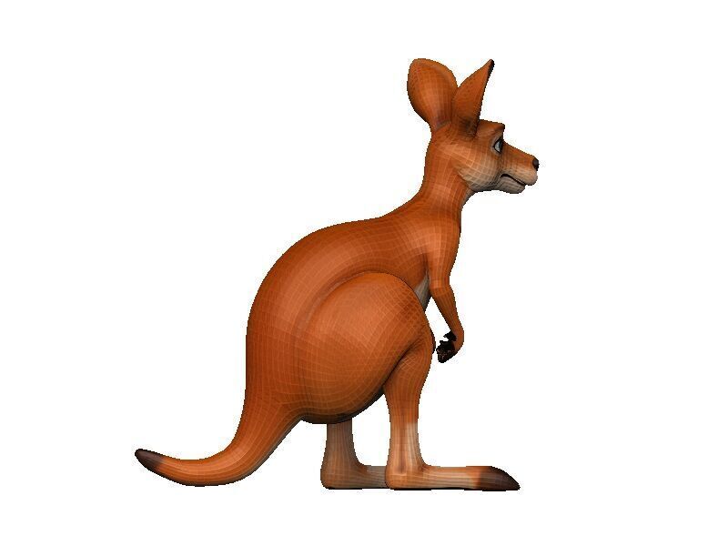 Kangaroo Low-poly 3D model_5