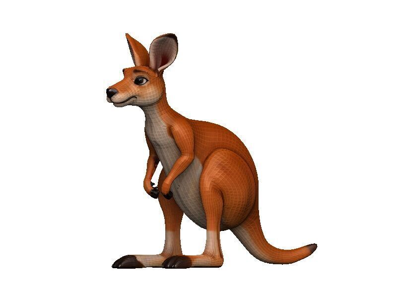 Kangaroo Low-poly 3D model_2
