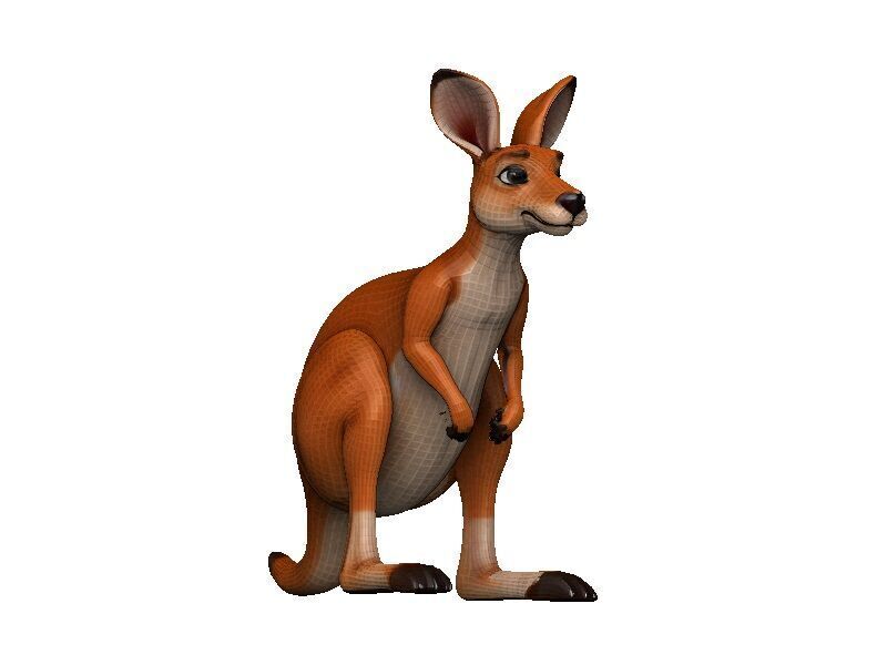 Kangaroo Low-poly 3D model_7